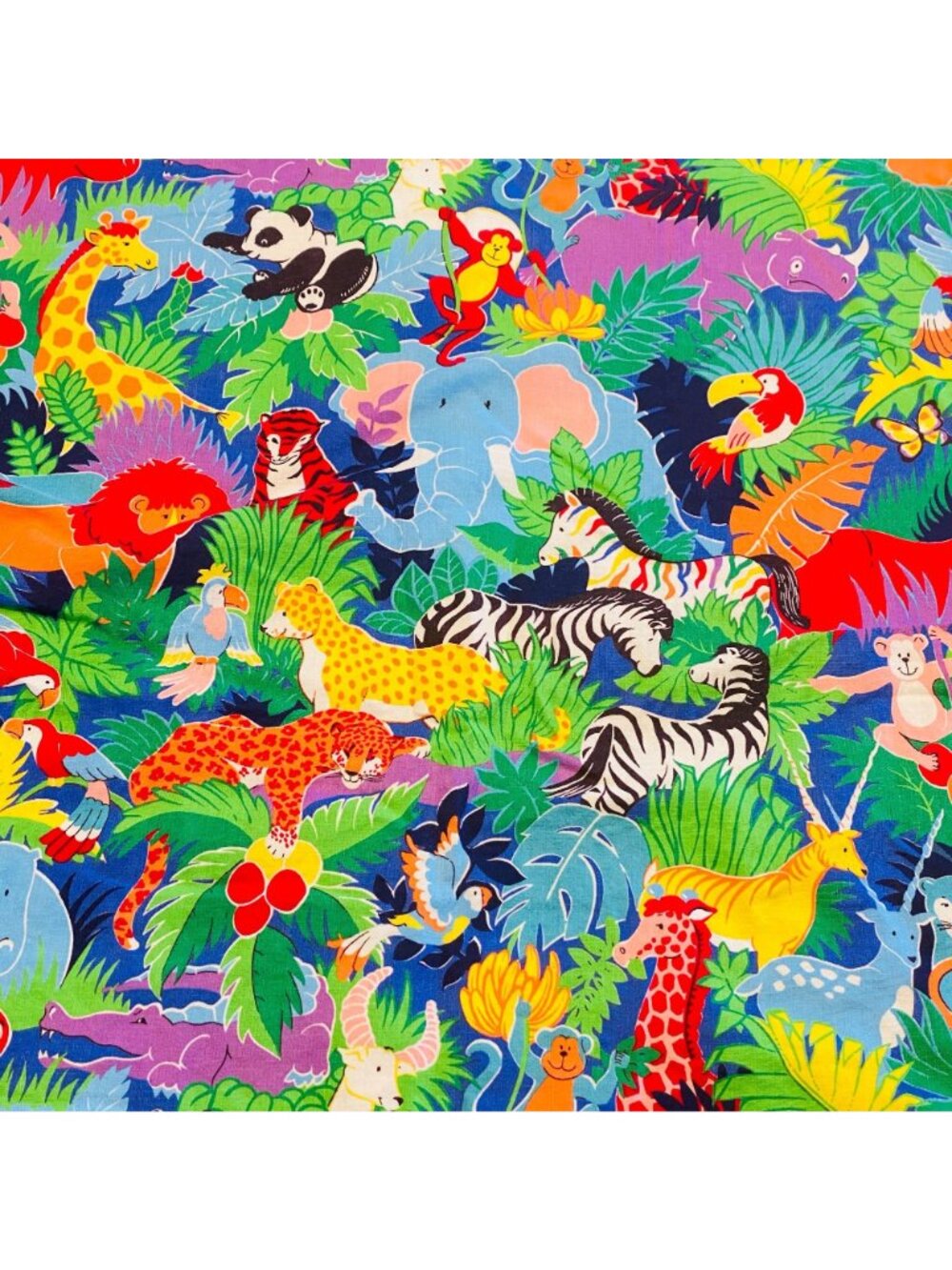 Jungle Safari Baby Blanket With Colorful Animal Print & Play Map Reverse Side - Picture 5 of 11